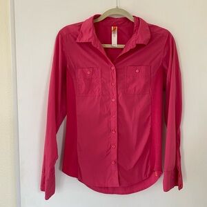 Lucy Brand Vibrant Pink Long-Sleeve Button-Down Shirt